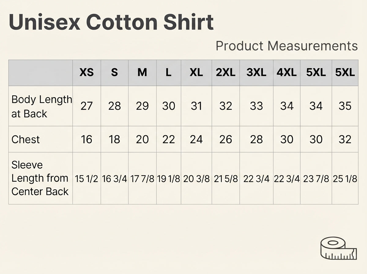 Unisex Cotton Shirt- 100% Ring Spun Cotton